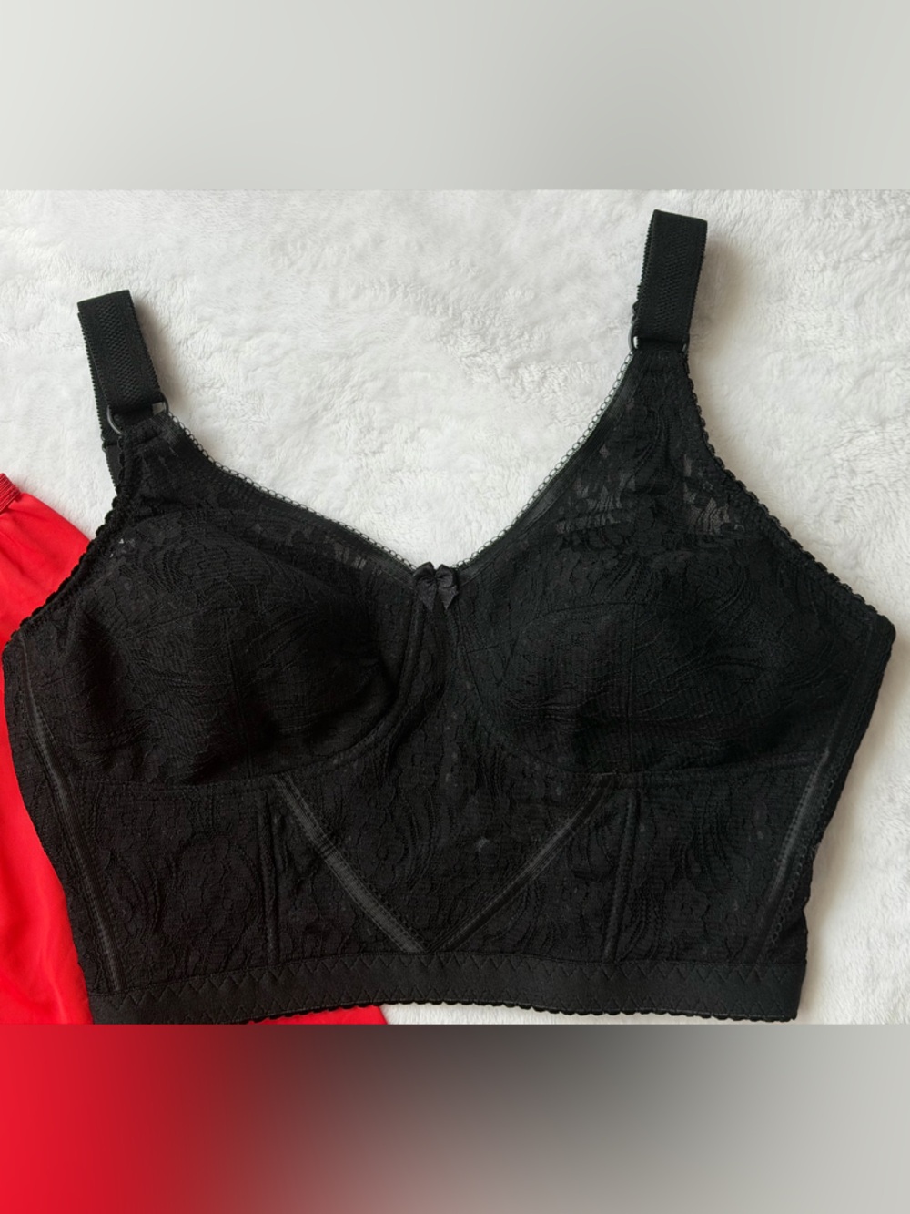 1950s Reproduction Black Lace Half Wireless Bra - Women Intimates & Sleepwear